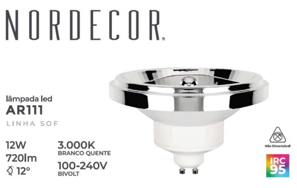 LAMPADA LED SOF IRC95 AR111 12° 12W 3000K - Image 6