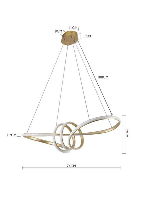 PENDENTE LED BIE 45W 3000K DOURADO - Image 3