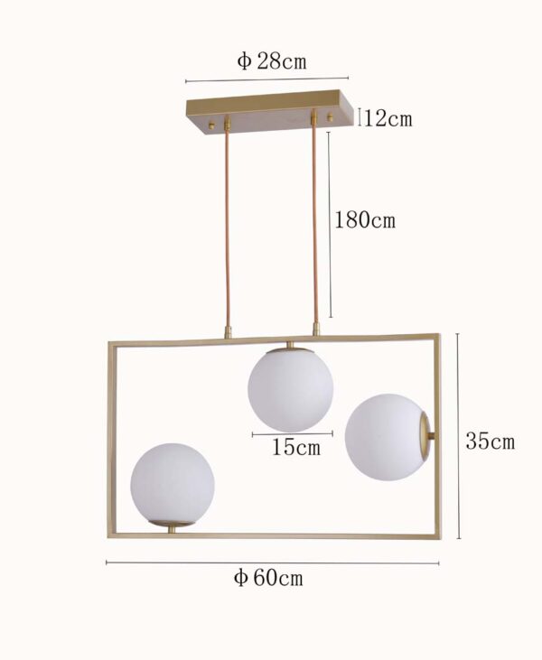 PENDENTE IBBA 3*E27 15CM DOURADO - Image 5