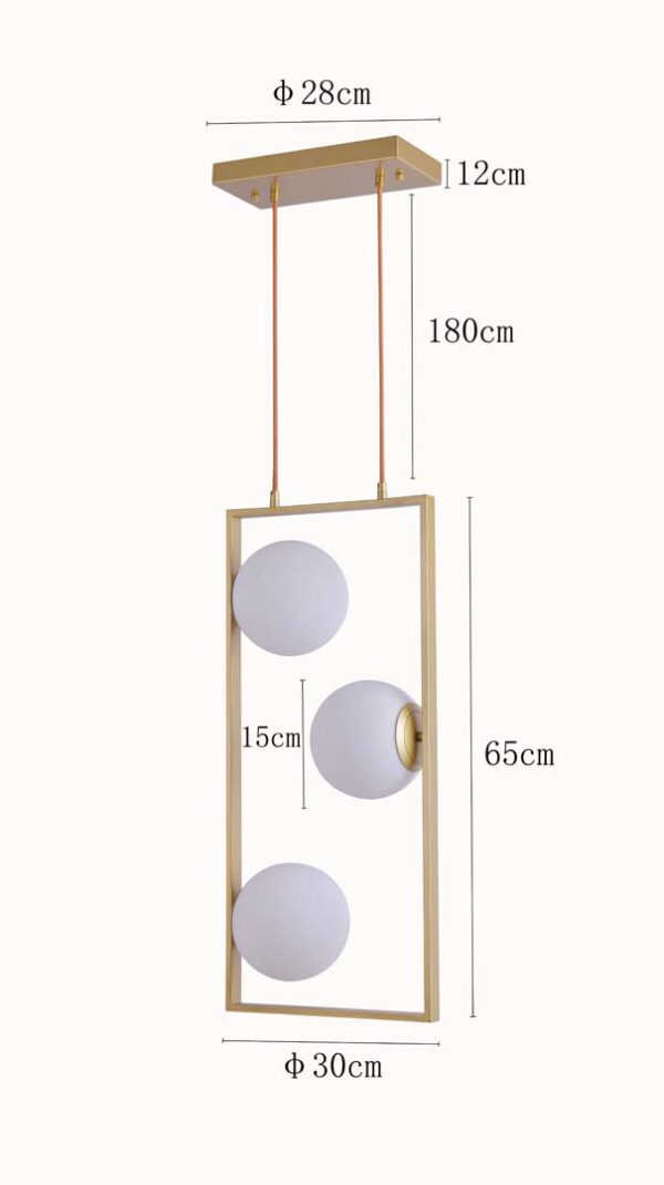 PENDENTE IBBA RET 3*E27 15CM DOURADO - Image 4