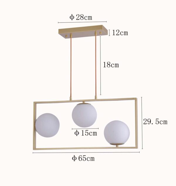 PENDENTE IBBA GR 3*E27 15CM DOURADO - Image 4