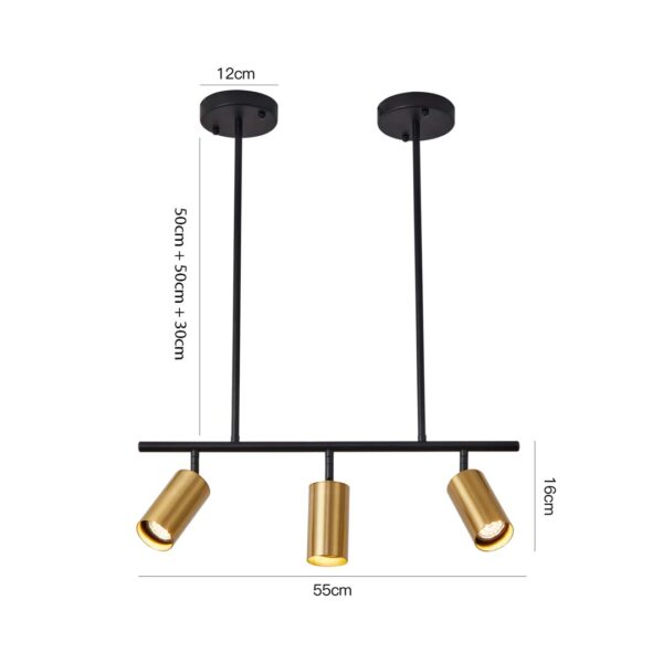 PENDENTE KALLA 3XGU10 DOURADO E PRETO - Image 6