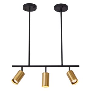 PENDENTE KALLA 3XGU10 DOURADO E PRETO