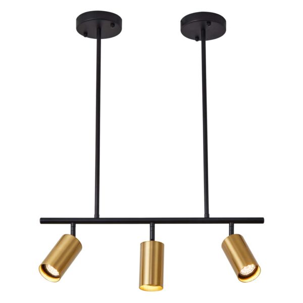 PENDENTE KALLA 3XGU10 DOURADO E PRETO