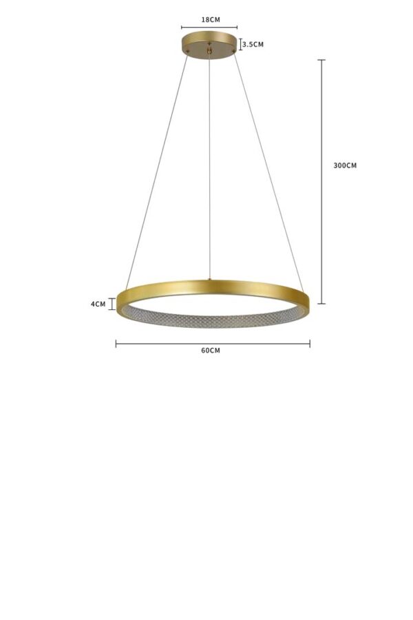 PENDENTE LED BEAN 60CM C/3M 26W 3000K DOURADO FOSCO - Image 7