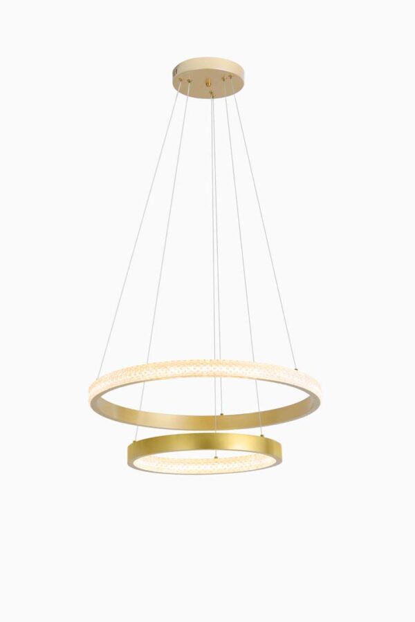 PENDENTE LED BEAN 40+60CM 4M 47W 3000K DOURADO - Image 3