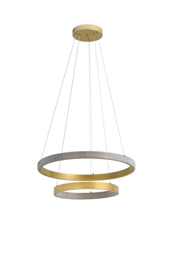 PENDENTE LED BEAN 40+60CM 4M 47W 3000K DOURADO