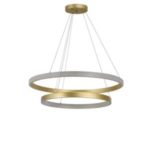 PENDENTE LED BEAN 60+80CM 4M 67W 3000K DOURADO