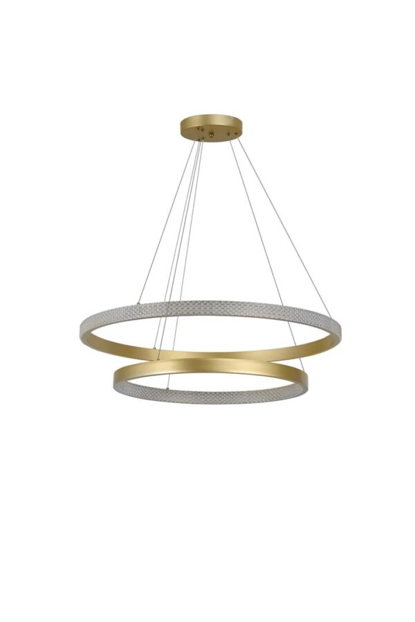 PENDENTE LED BEAN 60+80CM 4M 67W 3000K DOURADO