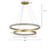 PENDENTE LED BEAN 60+80CM 4M 67W 3000K DOURADO - Imagem 9