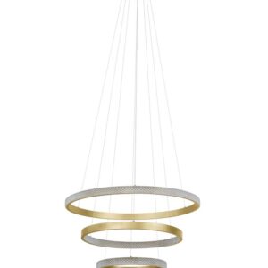 PENDENTE LED BEAN 40+60+80CM 5M 83W 3000K DOURADO FOSCO