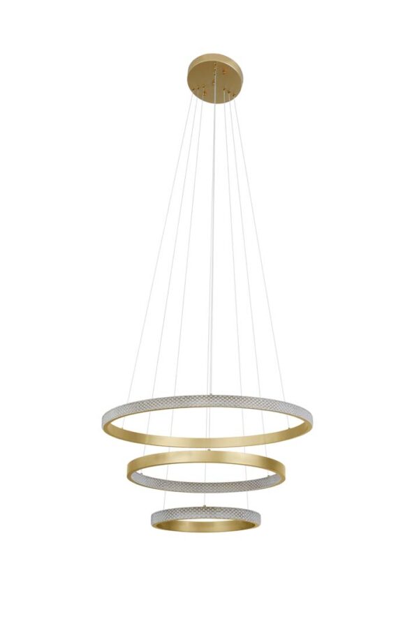 PENDENTE LED BEAN 40+60+80CM 5M 83W 3000K DOURADO FOSCO