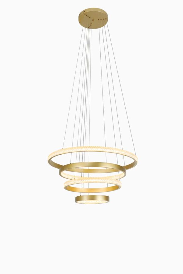 PENDENTE LED BEAN DOURADO FOSCO 30+50+60+80CM 5M 103W 3000K - Image 3