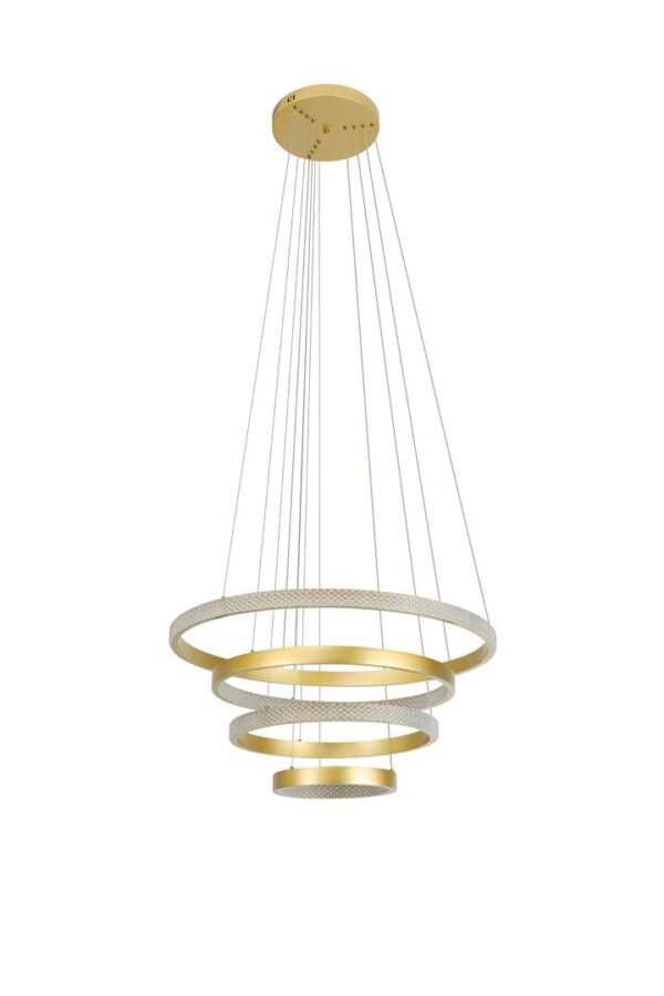 PENDENTE LED BEAN DOURADO FOSCO 30+50+60+80CM 5M 103W 3000K - Image 2