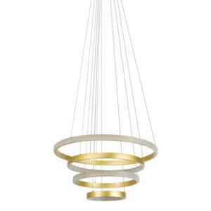 PENDENTE LED BEAN DOURADO FOSCO 30+50+60+80CM 5M 103W 3000K