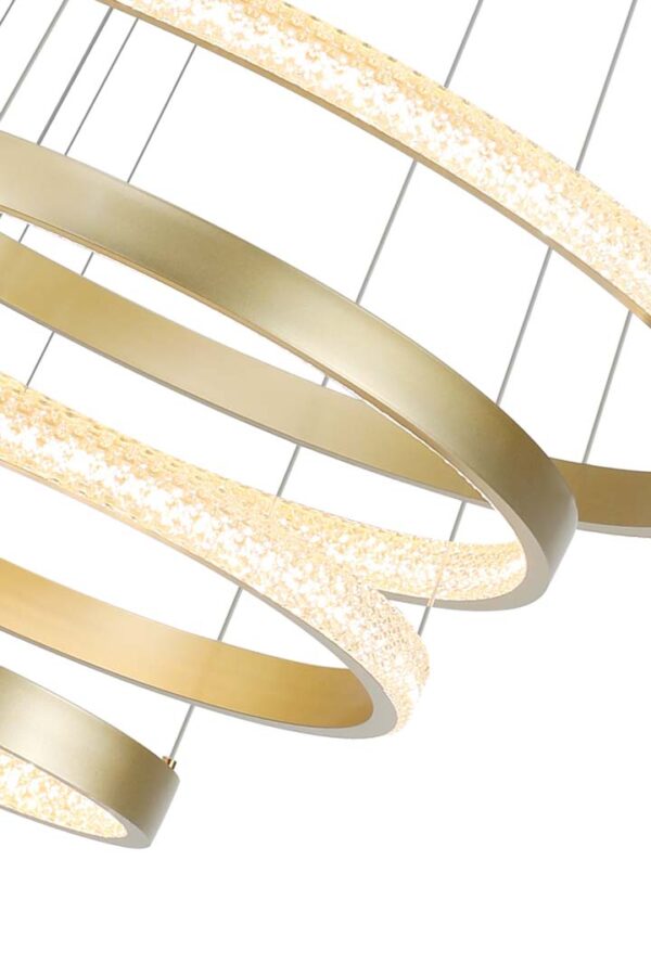 PENDENTE LED BEAN DOURADO FOSCO 30+50+60+80CM 5M 103W 3000K - Image 13