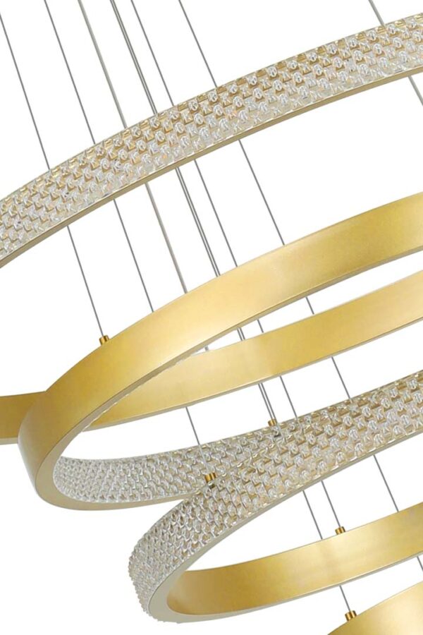PENDENTE LED BEAN DOURADO FOSCO 30+50+60+80CM 5M 103W 3000K - Image 14
