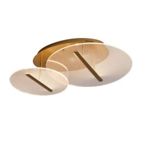 PLAFON LED RAZI 2MOD. 19W 3000K DOURADO FOSCO