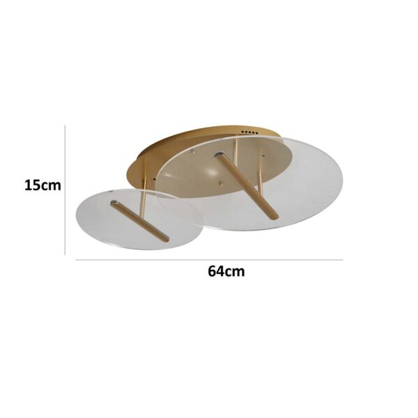 PLAFON LED RAZI 2MOD. 19W 3000K DOURADO FOSCO - Image 6
