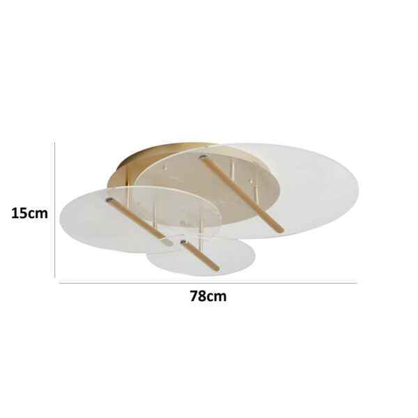 PLAFON LED RAZI 3 MOD. 35W 3000K DOURADO FOSCO - Image 6
