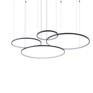 PENDENTE LED DAIRE 40/60/80/100 CM 132W 3000K PRETO
