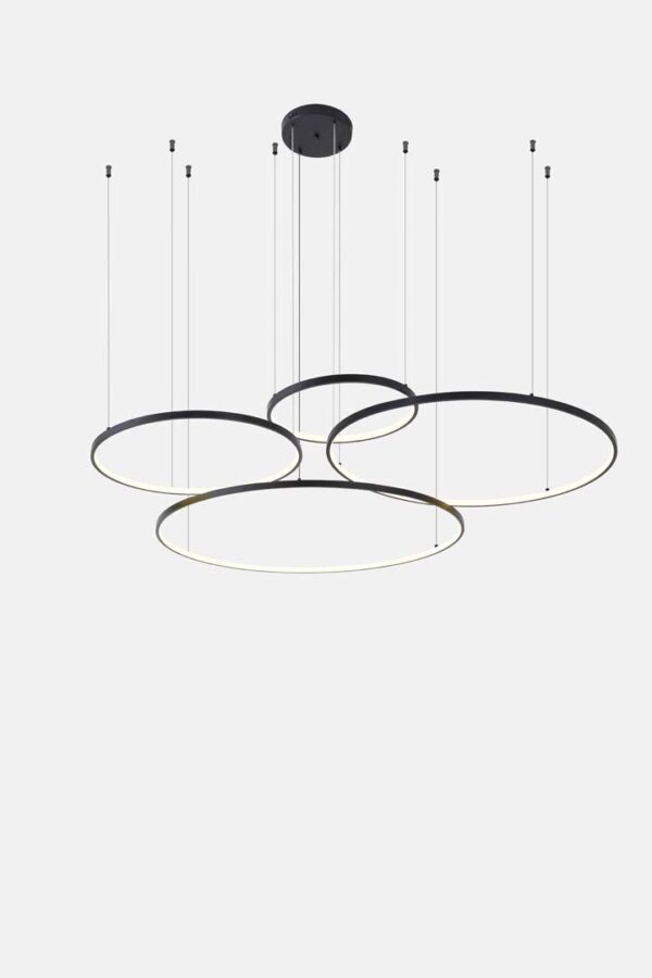 PENDENTE LED DAIRE 40/60/80/100 CM 132W 3000K PRETO - Image 5