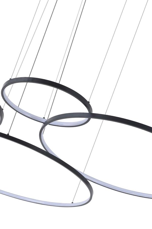 PENDENTE LED DAIRE 40/60/80/100 CM 132W 3000K PRETO - Image 4