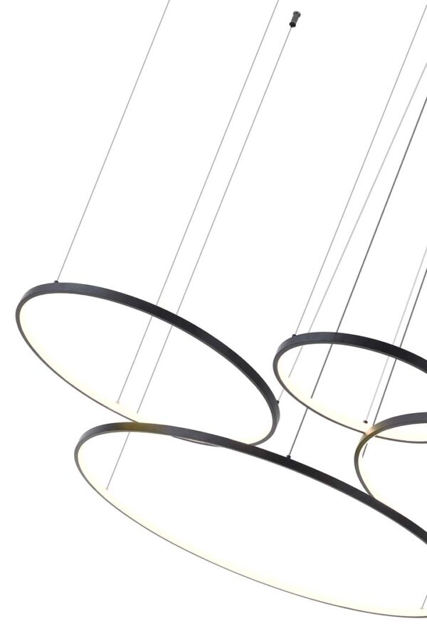PENDENTE LED DAIRE 40/60/80/100 CM 132W 3000K PRETO - Image 7