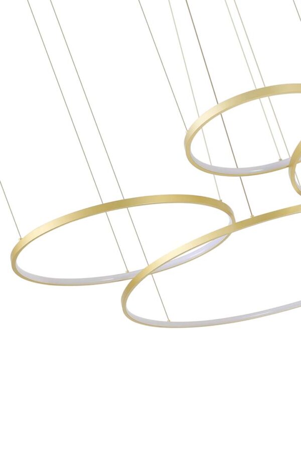 PENDENTE LED DAIRE COM 5M 132W 40/60/80/100CM 3000K DOURADO FOSCO - Image 4