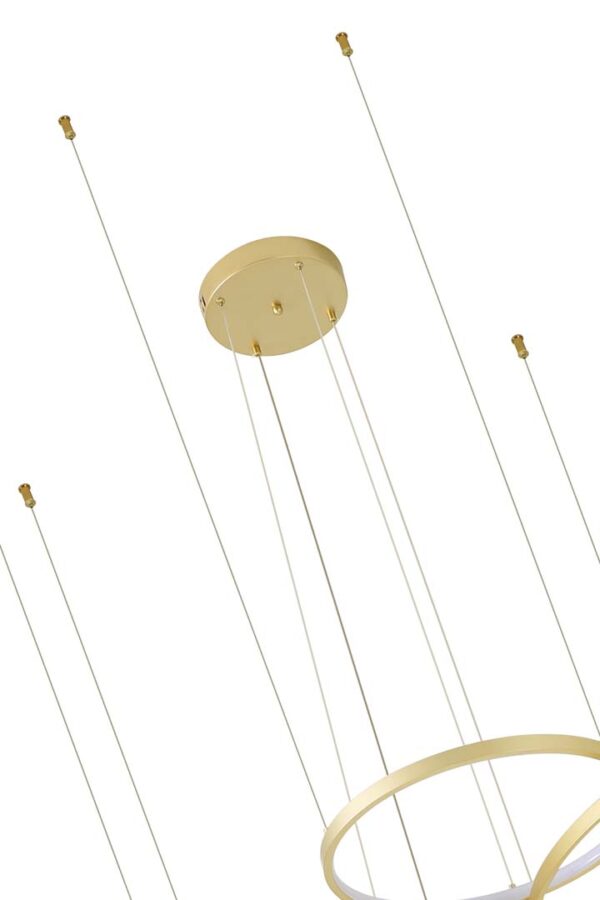 PENDENTE LED DAIRE COM 5M 132W 40/60/80/100CM 3000K DOURADO FOSCO - Image 6