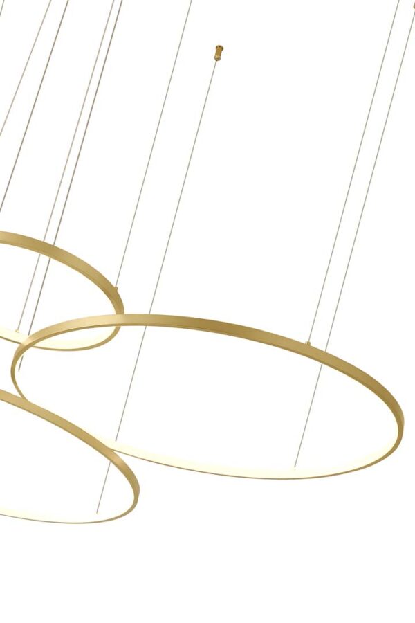 PENDENTE LED DAIRE COM 5M 132W 40/60/80/100CM 3000K DOURADO FOSCO - Image 7