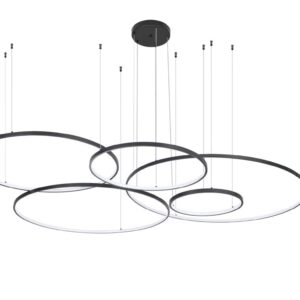 PENDENTE LED DAIRE 40/60/80/100/120 CM 189W 3000K PRETO