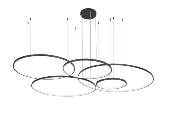 PENDENTE LED DAIRE 40/60/80/100/120 CM 189W 3000K PRETO