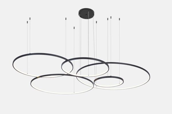 PENDENTE LED DAIRE 40/60/80/100/120 CM 189W 3000K PRETO - Image 5