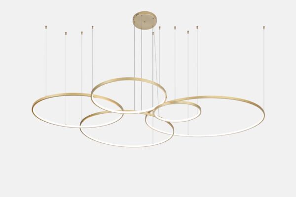 PENDENTE LED DAIRE 5M 189W 40/60/80/100/120CM 3000K DOURADO FOSCO - Image 5