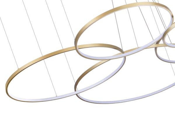 PENDENTE LED DAIRE 5M 189W 40/60/80/100/120CM 3000K DOURADO FOSCO - Image 4