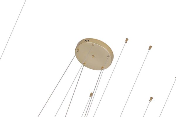 PENDENTE LED DAIRE 5M 189W 40/60/80/100/120CM 3000K DOURADO FOSCO - Image 6