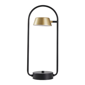 ABAJUR LED ZAVI ONI DE MESA 7W 3000K OURO FOSCO E PRETO