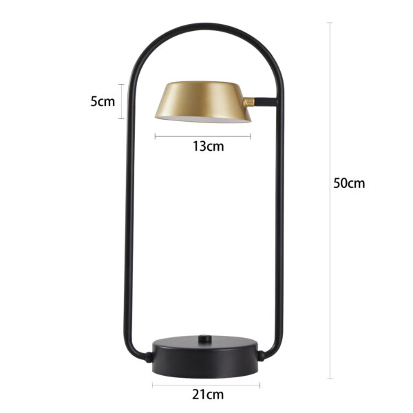 ABAJUR LED ZAVI ONI DE MESA 7W 3000K OURO FOSCO E PRETO - Image 3