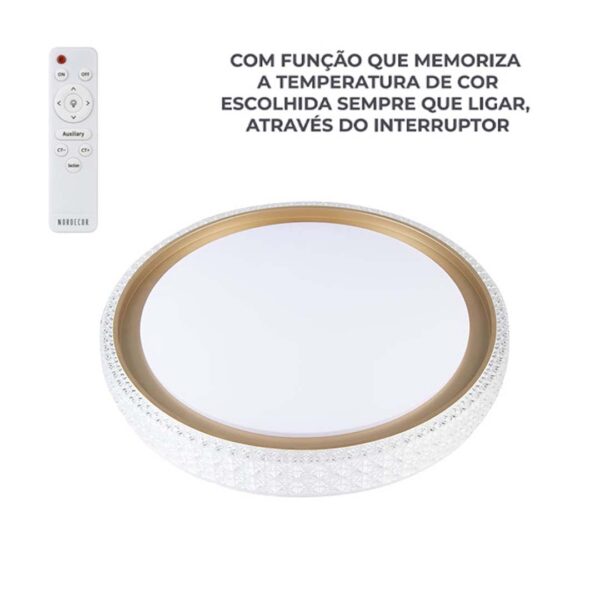 PLAFON LED KENLE RED. 50CM 36W 3K/4K/6.5K DOURADO - Image 4
