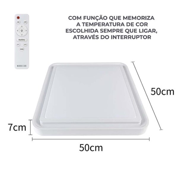 PLAFON LED ZONY QDR. 50CM 36W 3K/4K/6.5K BR - Image 2