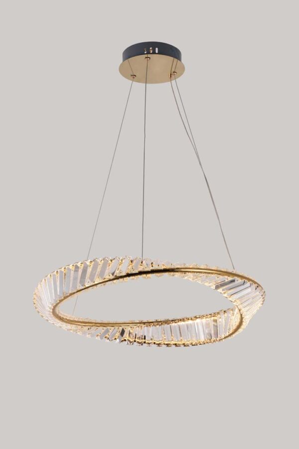 PENDENTE LED CRISTAL LEZIE 60CM 49W 3000K OURO BRILHO - Image 2