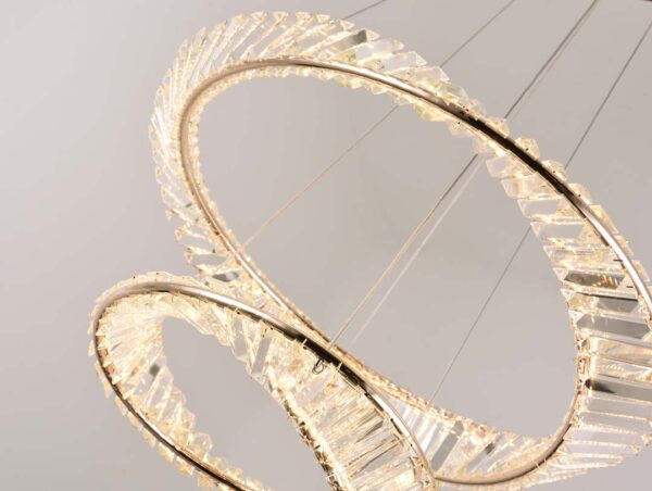 PENDENTE LED CRISTAL LEZIE 40+60CM 71W 3000K OURO BRILHO - Image 4