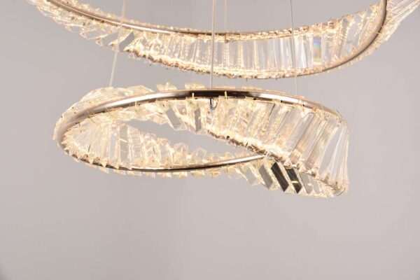 PENDENTE LED CRISTAL LEZIE 40+60CM 71W 3000K OURO BRILHO - Image 5