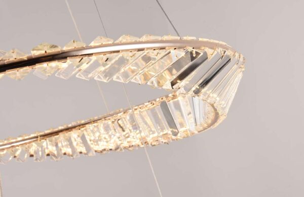 PENDENTE LED CRISTAL LEZIE 40+60CM 71W 3000K OURO BRILHO - Image 6
