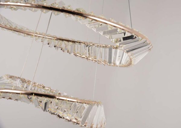 PENDENTE LED CRISTAL LEZIE 40+60CM 71W 3000K OURO BRILHO - Image 7