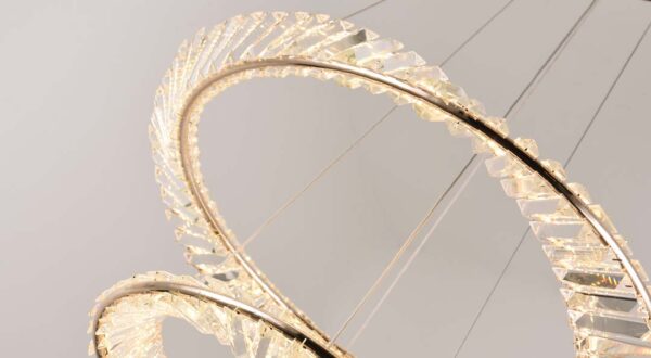 PENDENTE LED CRISTAL LEZIE 60+80CM 97W 3000K OURO BRILHO - Image 3