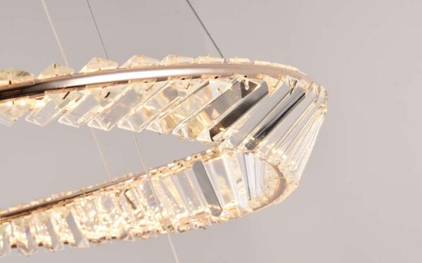 PENDENTE LED CRISTAL LEZIE 60+80CM 97W 3000K OURO BRILHO - Image 4