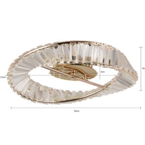PLAFON LED CRISTAL LEZIE 50CM 41W 3000K OURO BRILHO