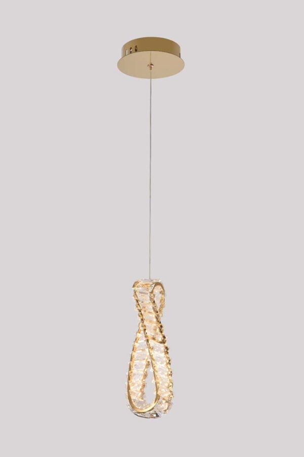 PENDENTE LED CRISTAL LEZIE IN C/32CM 21W 3000K OURO BRILHO - Image 2